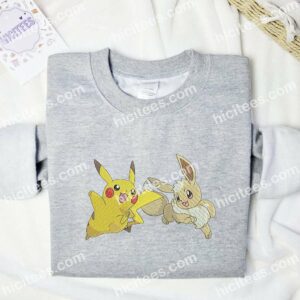 Lets Go Pikachu Pokemon Embroidered Shirt, Anime Embroidered Shirt 2 Lets Go Pikachu Pokemon Embroidered Shirt Anime Embroidered Shirt 3