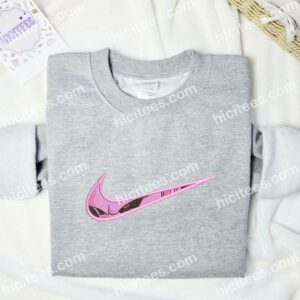 Majin Buu Swoosh Dragon Ball Embroidered Shirt, Anime Embroidered Shirt 1 Majin Buu Swoosh Dragon Ball Embroidered Shirt Anime Embroidered Shirt 2