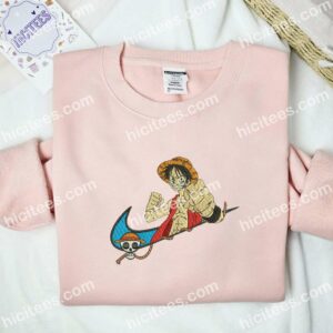 Monkey D Luffy One Piece Embroidered Shirt, Anime Embroidered Shirt 1 Monkey D Luffy One Piece Embroidered Shirt Anime Embroidered Shirt 2