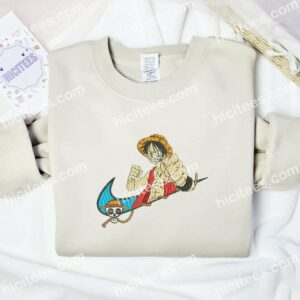 Monkey D Luffy One Piece Embroidered Shirt, Anime Embroidered Shirt 2 Monkey D Luffy One Piece Embroidered Shirt Anime Embroidered Shirt 3