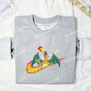 Pokemon Charizard Embroidered Shirt Anime Embroidered Shirt 2
