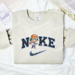 Satoshi Pokemon Embroidered Shirt, Anime Embroidered Hoodie 1 Satoshi Pokemon Embroidered Shirt Anime Embroidered Hoodie 2