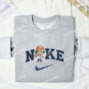 Satoshi Pokemon Embroidered Shirt, Anime Embroidered Hoodie 2 Satoshi Pokemon Embroidered Shirt Anime Embroidered Hoodie 3