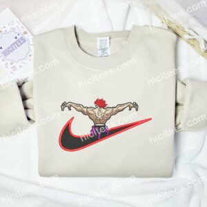 Yuujirou Baki Hanma Embroidered Hoodie, Anime Embroidered Shirt 1 Yuujirou Baki Hanma Embroidered Hoodie Anime Embroidered Shirt 2