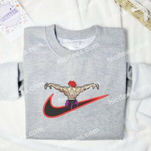 Yuujirou Baki Hanma Embroidered Hoodie, Anime Embroidered Shirt 2 Yuujirou Baki Hanma Embroidered Hoodie Anime Embroidered Shirt 3