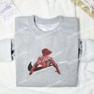 Yuujirou Baki Hanma Embroidered T-shirt, Anime Embroidered Shirt 2 Yuujirou Baki Hanma Embroidered T shirt Anime Embroidered Shirt 3