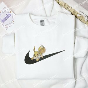 Angry Eevee Embroidered Shirt Pokemon Anime Embroidered Hoodie 2