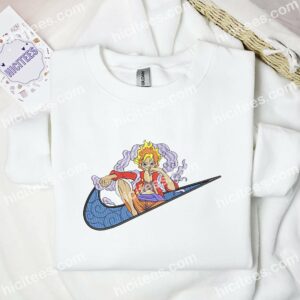 Luffy Gear 5 Thinking Embroidered Shirt One Piece Anime Embroidered Hoodie 2