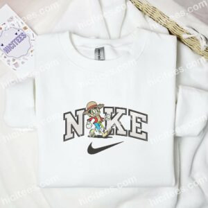 Luffy Old Disney Style Embroidered Shirt, One Piece Anime Embroidered Hoodie 1 Luffy Old Disney Style Embroidered Shirt One Piece Anime Embroidered Hoodie 2