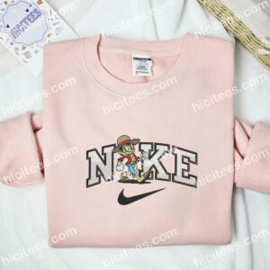 Luffy Old Disney Style Embroidered Shirt, One Piece Anime Embroidered Hoodie 2 Luffy Old Disney Style Embroidered Shirt One Piece Anime Embroidered Hoodie 3