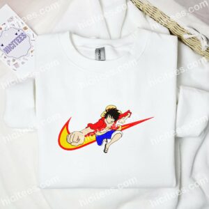 Luffy Punch Embroidered Shirt, One Piece Anime Embroidered Hoodie 2 Luffy Punch Embroidered Shirt One Piece Anime Embroidered Hoodie 3