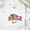 Luffy Red Hawk Punch Embroidered Shirt, One Piece Anime Embroidered Hoodie
