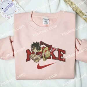 Luffy Red Hawk Punch Embroidered Shirt, One Piece Anime Embroidered Hoodie 1 Luffy Red Hawk Punch Embroidered Shirt One Piece Anime Embroidered Hoodie 2