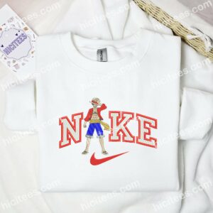 Luffy Standing Embroidered Shirt, One Piece Anime Embroidered Hoodie 1 Luffy Standing Embroidered Shirt One Piece Anime Embroidered Hoodie 2