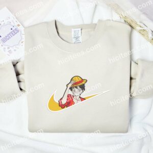 Luffy Straw Hat Embroidered Shirt, One Piece Anime Embroidered Hoodie 1 Luffy Straw Hat Embroidered Shirt One Piece Anime Embroidered Hoodie 2