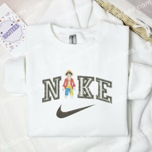 Luffy Stands Embroidered Shirt, One Piece Anime Embroidered Hoodie 1 Luffy Stands Embroidered Shirt One Piece Anime Embroidered Hoodie 2