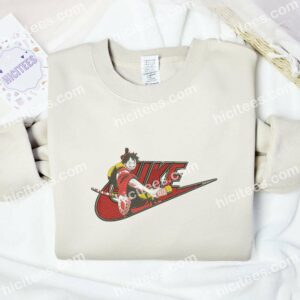 Luffy With Sword Embroidered Shirt, One Piece Anime Embroidered Hoodie 1 Luffy With Sword Embroidered Shirt One Piece Anime Embroidered Hoodie 2