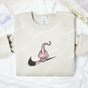 Majin Boo Evil Embroidered Shirt, Dragon Ball Anime Embroidered Hoodie 1 Majin Buu Evil Embroidered Shirt Dragon Ball Anime Embroidered Hoodie 3