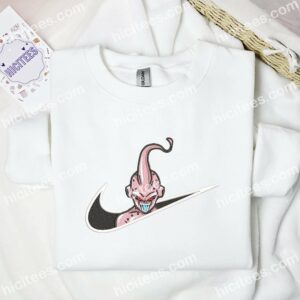 Majin Boo Evil Embroidered Shirt, Dragon Ball Anime Embroidered Hoodie 2 Majin Buu Evil Embroidered Shirt Dragon Ball Anime Embroidered Hoodie