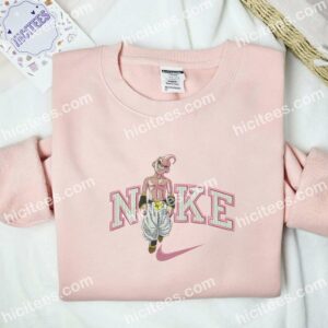 Majin Boo Walking Embroidered Shirt, Dragon Ball Anime Embroidered Hoodie 1 Majin Buu Walk Embroidered Shirt Dragon Ball Anime Embroidered Hoodie 1