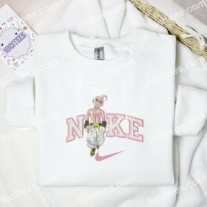 Majin Boo Walking Embroidered Shirt, Dragon Ball Anime Embroidered Hoodie 2 Majin Buu Walk Embroidered Shirt Dragon Ball Anime Embroidered Hoodie