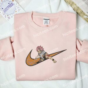Natsu Dragneel Embroidered Shirt, Fairy Tail Anime Embroidered Hoodie 1 Natsu Dragneel Embroidered Shirt Fairy Tail Anime Embroidered Hoodie 2
