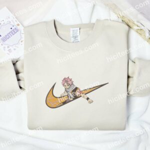 Natsu Dragneel Embroidered Shirt, Fairy Tail Anime Embroidered Hoodie 2 Natsu Dragneel Embroidered Shirt Fairy Tail Anime Embroidered Hoodie 3