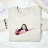 Nezuko Embroidered Shirt, Demon Slayer Anime Embroidered Hoodie