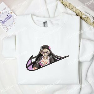 Nezuko Demon Form Embroidered Shirt, Demon Slayer Anime Embroidered Hoodie 1 Nezuko Demon Form Embroidered Shirt Demon Slayer Anime Embroidered Hoodie 2
