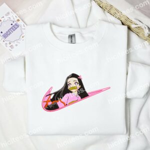 Nezuko Embroidered Shirt Demon Slayer Anime Embroidered Hoodie 2