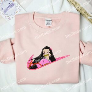 Nezuko Embroidered Shirt Demon Slayer Anime Embroidered Hoodie 3