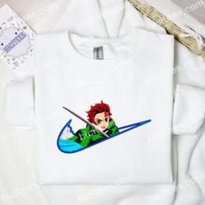 Tanjiro Embroidered Shirt, Demon Slayer Anime Embroidered Hoodie 1 Tanjiro Embroidered Shirt Demon Slayer Anime Embroidered Hoodie 2