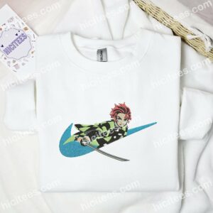 Tanjiro Embroidered Shirt Demon Slayer Anime Embroidered Hoodie 3 3