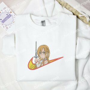 Asuna Embroidered Shirt, Sword Art Online Anime Embroidered Hoodie 1 Asuna Embroidered Shirt Sword Art Online Anime Embroidered Hoodie 2