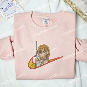 Asuna Embroidered Shirt, Sword Art Online Anime Embroidered Hoodie 2 Asuna Embroidered Shirt Sword Art Online Anime Embroidered Hoodie 3