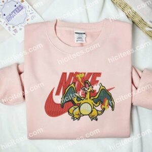 Charizard Breathing Fire Embroidered Shirt, Pokemon Anime Embroidered Hoodie 1 Charizard Breathing Fire Embroidered Shirt Pokemon Anime Embroidered Hoodie 2