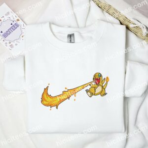 Charizard Breathing Fire Embroidered Shirt, Pokemon Anime Embroidered Hoodie 1 Charizard Breathing Fire Embroidered Shirt Pokemon Anime Embroidered Hoodie 2 1