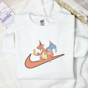 Charizard Embroidered Shirt, Pokemon Anime Embroidered Hoodie 1 Charizard Embroidered Shirt Pokemon Anime Embroidered Hoodie 2