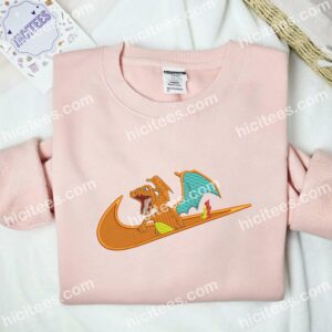 Charizard Fight Mode Embroidered Shirt Pokemon Anime Embroidered Hoodie 3