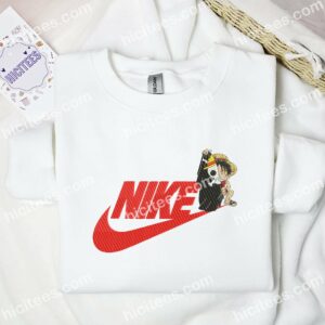 Chibi Luffy And Straw Hat Crew Flag Embroidered Shirt, One Piece Anime Embroidered Hoodie 1 Chibi Luffy And Straw Hat Crew Flag Embroidered Shirt One Piece Anime Embroidered Hoodie 2