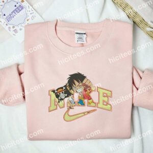 Chibi Luffy And Straw Hat Flag Embroidered Shirt, One Piece Anime Embroidered Hoodie 2 Chibi Luffy And Straw Hat Flag Embroidered Shirt One Piece Anime Embroidered Hoodie 3