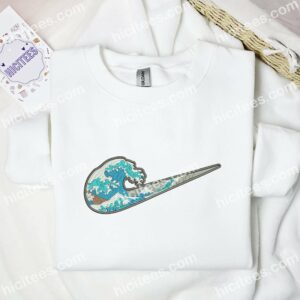Demon Slayer Waves Embroidered Shirt, Anime Embroidered Hoodie 1 Demon Slayer Waves Embroidered Shirt Anime Embroidered Hoodie 2