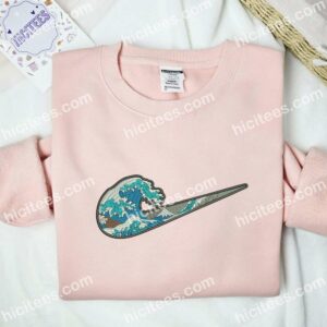 Demon Slayer Waves Embroidered Shirt, Anime Embroidered Hoodie 2 Demon Slayer Waves Embroidered Shirt Anime Embroidered Hoodie 3