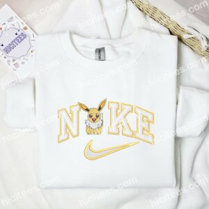 Eevee Embroidered Shirt, Pokemon Anime Embroidered Hoodie 1 Eevee Embroidered Shirt Pokemon Anime Embroidered Hoodie 2