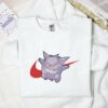 Gengar Smile Embroidered Shirt, Pokemon Characters Embroidered Hoodie