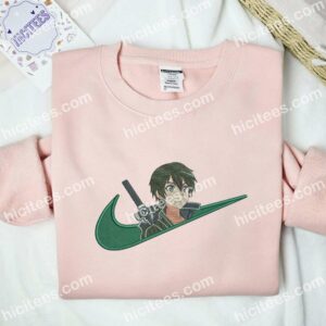 Kirito Embroidered Shirt, Sword Art Online Anime Embroidered Hoodie 2 Kirito Embroidered Shirt Sword Art Online Anime Embroidered Hoodie 3