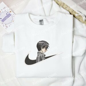 Kirito Side Profile Embroidered Shirt, Sword Art Online Anime Embroidered Hoodie 1 Kirito Side Profile Embroidered Shirt Sword Art Online Anime Embroidered Hoodie 2