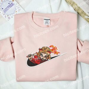 Kyojuro Rengoku Embroidered Shirt, Kimetsu No Yaiba Anime Embroidered Hoodie 1 Kyojuro Rengoku Embroidered Shirt Kimetsu No Yaiba Anime Embroidered Hoodie 2