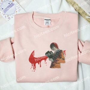 Light Yagami Bloody Death Note Embroidered Shirt Anime Embroidered Hoodie 3