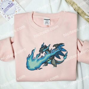 Mega Charizard Embroidered Shirt, Pokemon Anime Embroidered Hoodie 2 Mega Charizard Embroidered Shirt Pokemon Anime Embroidered Hoodie 3